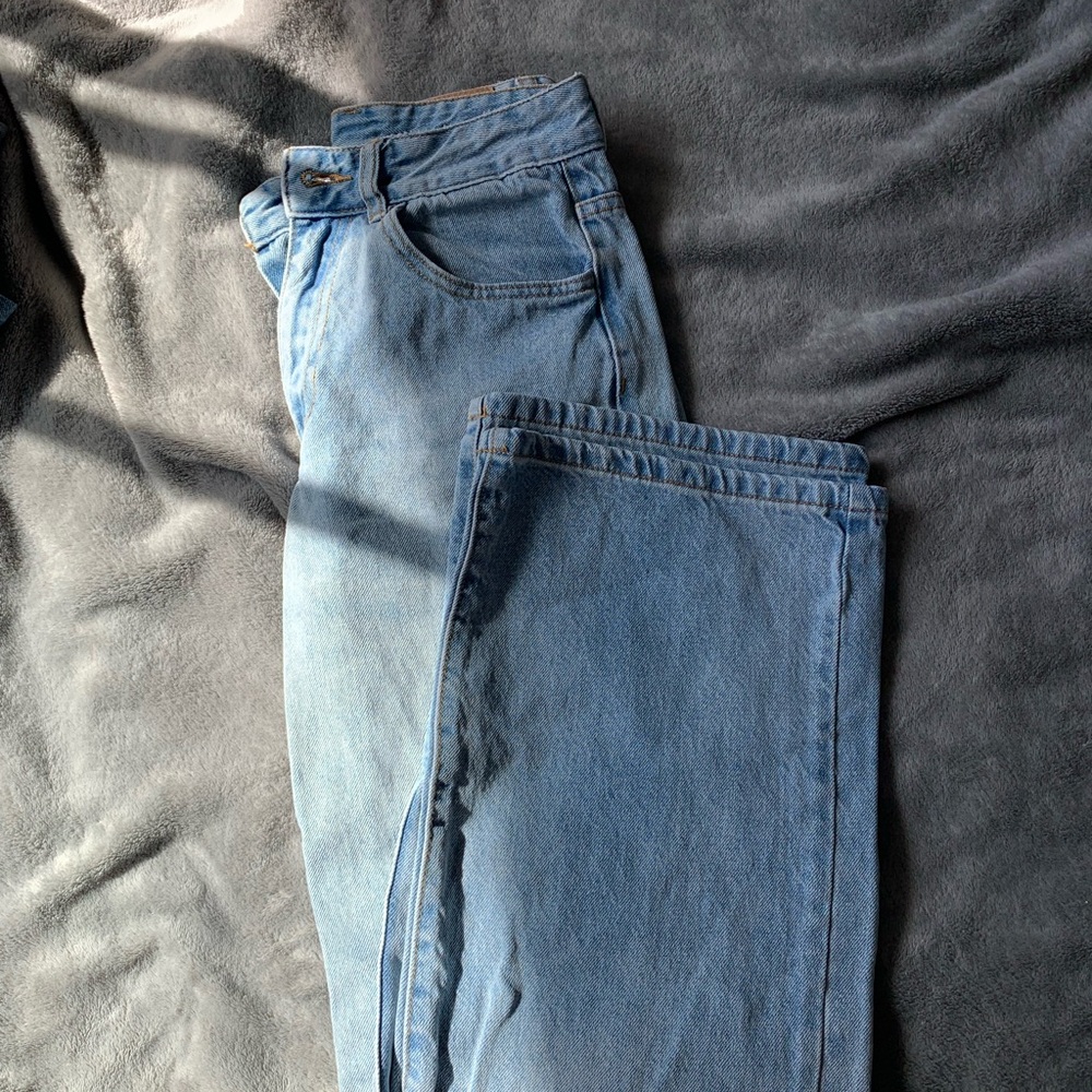SHEIN Blue Straight Leg Jeans Timeless Design